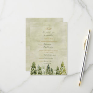 Hochzeit im Kiefernwald - Antwortkarte RSVP Karte