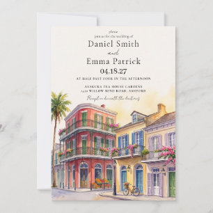 Hochzeit im Landschaftsstil in New Orleans Einladung