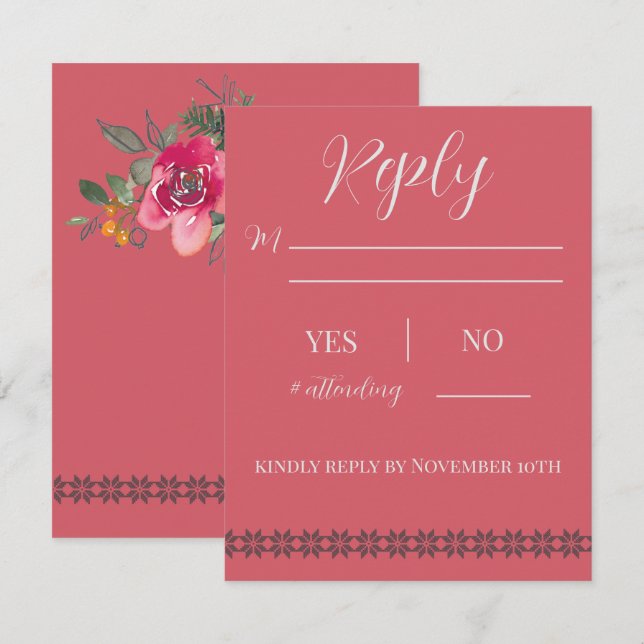 Hochzeit im Lodge Reply Card Einladung (Vorne/Hinten)