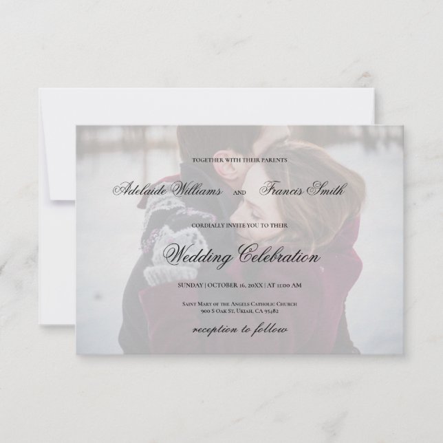 Hochzeit im modernen Foto Einladung (Vorderseite)