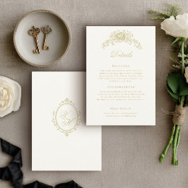 Hochzeit im Regency-Stil Elegante Erbstücke Detail Begleitkarte