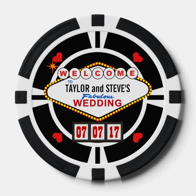 Hochzeit im Vegas Casino Gefallen Poker Chips (Vorderseite)