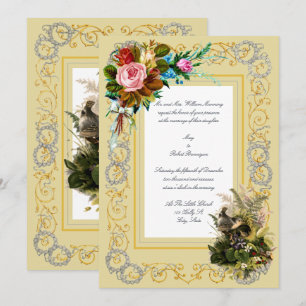 Hochzeit im viktorianischen Zeitalter mit Nestvöge Einladung