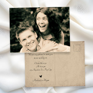 Hochzeit im Vintage-Foto-Stil Postkarte
