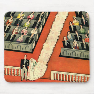 Hochzeit im Vintage-Stil, Art Deco Braut und Bräut Mousepad