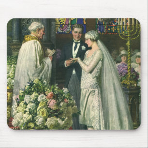 Hochzeit im Vintage-Stil, Braut und Bräutigam mit  Mousepad