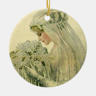 Hochzeit im Vintage-Stil, viktorianisches Brautbil Keramikornament