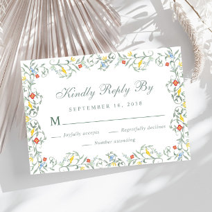 Hochzeit im Vintagen Garten RSVP Karte