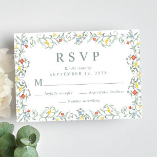 Hochzeit im Vintagen Garten RSVP Karte