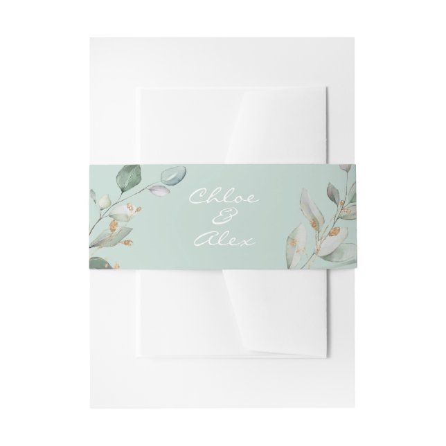 Hochzeit im Wasserfarbengarten Einladungsbanderole (Vorderseite Beispiel)