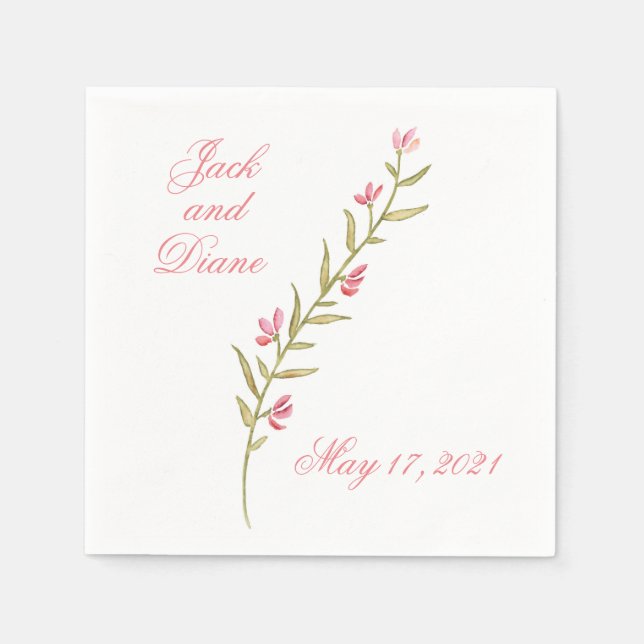 Hochzeit im Wasserfarbengarten Serviette (Vorderseite)