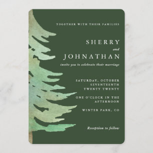Hochzeit im Wasserfarbenwald Einladung
