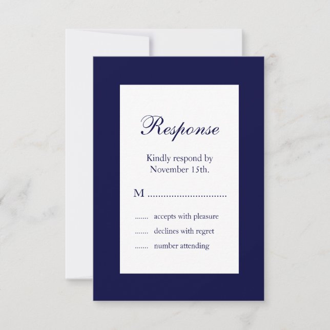 Hochzeit im Winter UAWG (blau) RSVP Karte (Vorderseite)