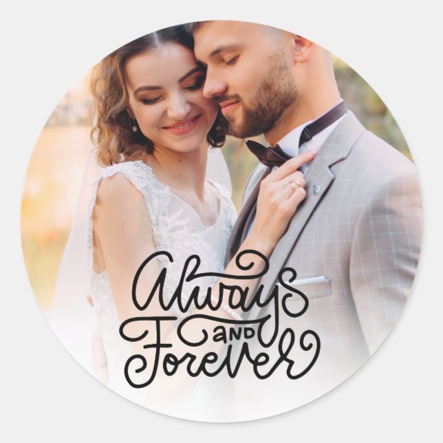 Hochzeit immer und für immer Foto Runder Aufkleber (Vorderseite)