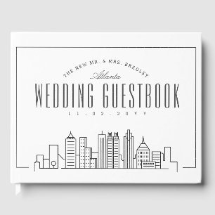 Hochzeit in Atlanta Moderner Deko Skyline Gästebuch