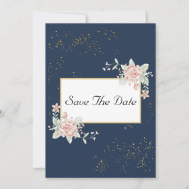 Hochzeit in blau-blau-rosa Hochzeit speichert das  Einladung