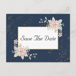 Hochzeit in blau-blau-rosa Hochzeit speichert das  Postkarte
