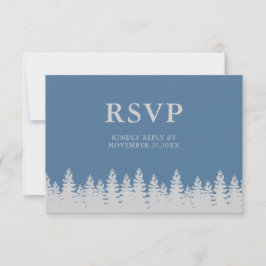 Hochzeit in Blau und Silber mit Mahlzeiten RSVP Karte