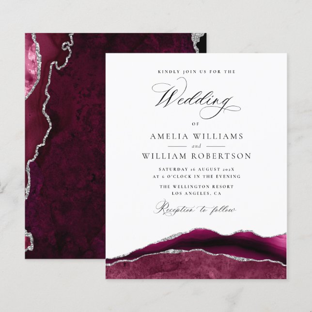 Hochzeit in Bordeaux und Silber (Vorne/Hinten)