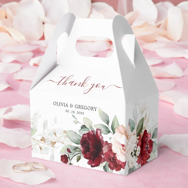 Hochzeit in Burgund und Rosa Geschenkschachtel (Hochzeit)