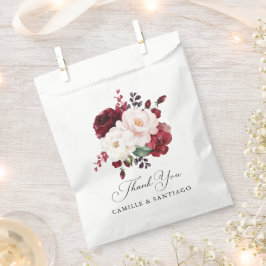 Hochzeit in Burgund und Rosa Geschenktütchen