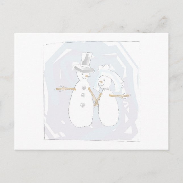 Hochzeit in der Schneebrücke und am Boden Postkarte (Vorderseite)