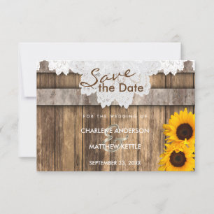 Hochzeit in einem rustikalen Holz und Spitzen Save Save The Date