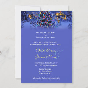 Hochzeit in einer verschneiten Nacht mit Weihnacht Einladung
