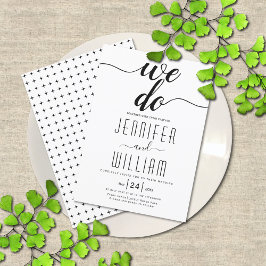 Hochzeit in elegantem Drehbuch "Wir tun" Einladung