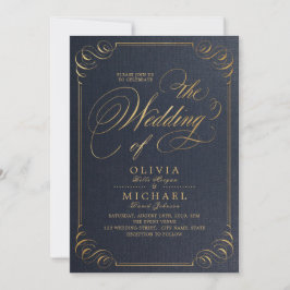 Hochzeit in Goldmedaille Einladung