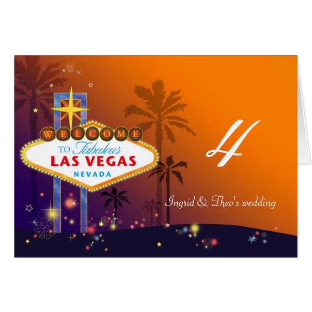 Hochzeit in Las Vegas Nevada Tischnummer (Vorderseite (Horizontal))