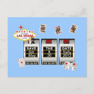 Hochzeit in Las Vegas "Save the Date" Slot Postkar Ankündigungspostkarte