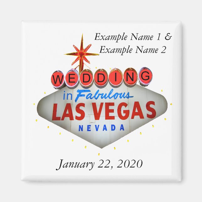 Hochzeit in Las Vegas Speichern Sie das Datum Magn Magnet (Vorne)