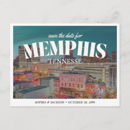 Hochzeit in Memphis - Save-the-Date im Retro-Stil Postkarte