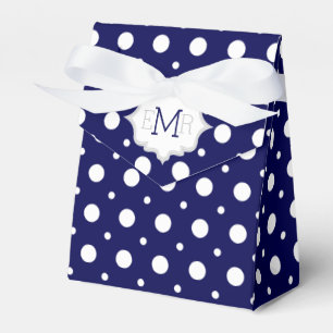 Hochzeit in Navy-White-Polka-Dot-Muster Geschenkschachtel