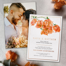 Hochzeit in orangefarbenem Bougainvillea
