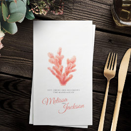 Hochzeit in orangefarbenem Korallengrau Serviette