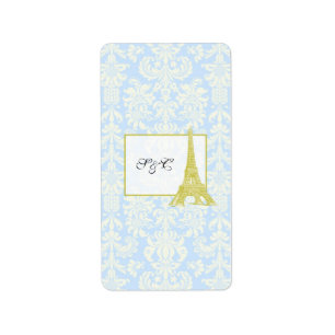 Hochzeit in Paris Black Damask Hershey's Wrapper Adressaufkleber