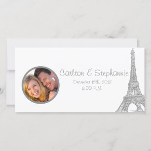 Hochzeit in Paris Foto Ankündigung