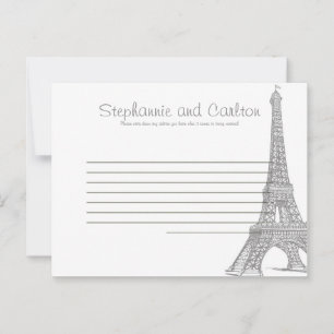 Hochzeit in Paris Schriftliche Ratenkarte Hinweiskarte