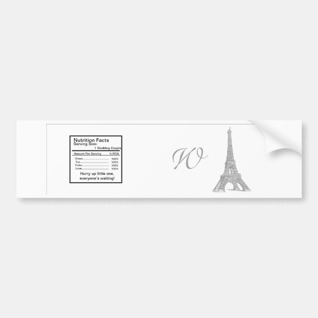 Hochzeit in Paris Wasserflasche-Label Autoaufkleber (Vorne)