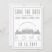 Hochzeit in Rom | Stilisierte Skyline Save the Dat