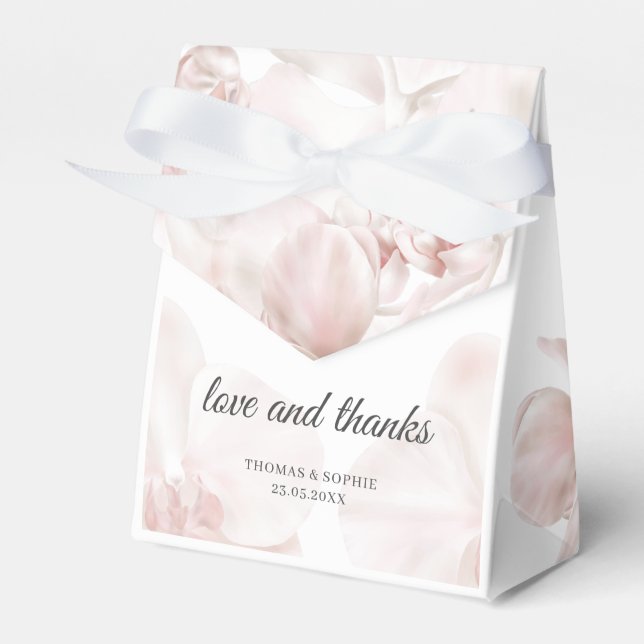 Hochzeit in Rosa-Orchideen Geschenkschachtel (Vorderseite)
