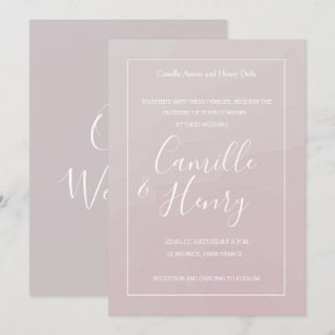 Hochzeit in Rosa, Rosa und Aquarell Einladung