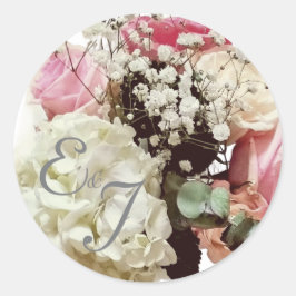 Hochzeit in Rosa und Weiß Runder Aufkleber