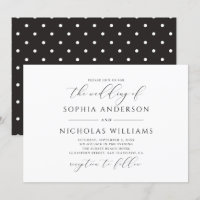 Hochzeit in Schwarz-Weiß-Kalligrafie. Polka dots