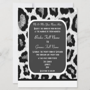 Hochzeit in Schwarz-Weiß-Leoparden Einladung