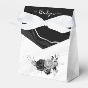 Hochzeit in silbergrauen und schwarzen Blume Geschenkschachtel
