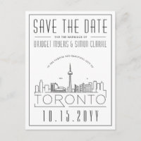 Hochzeit in Toronto, Kanada Skyline Save the Date