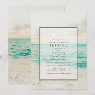 Hochzeit in Urlaubsort am Strand Einladung
